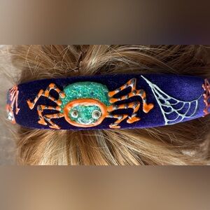 🎃Velvet hairband hand painted Halloween vibe